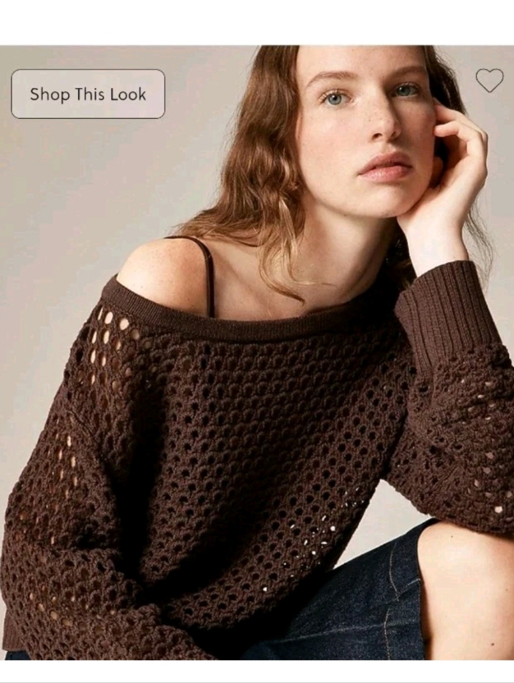 J Crew Pointelle boatneck sweater CK766 Size XS Brown